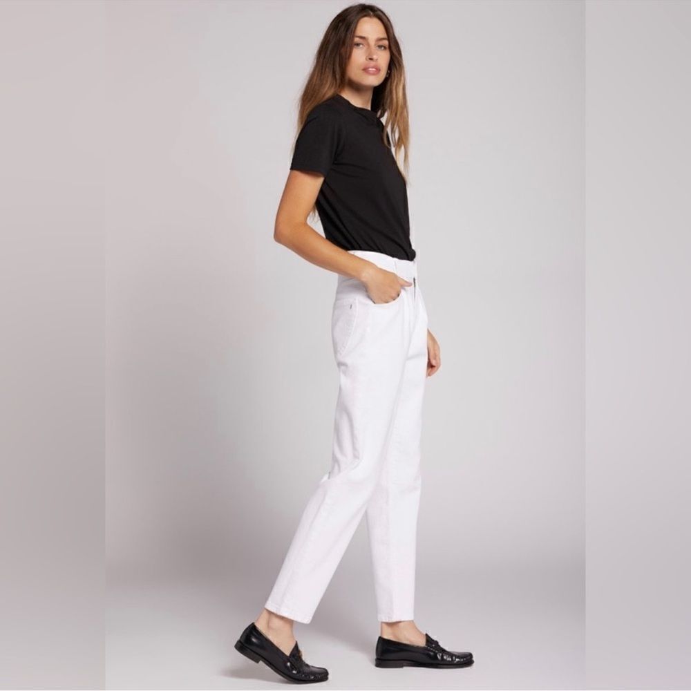 Current / Elliott The Arroyo Ultra High Mom Jean Pleated White Size 26